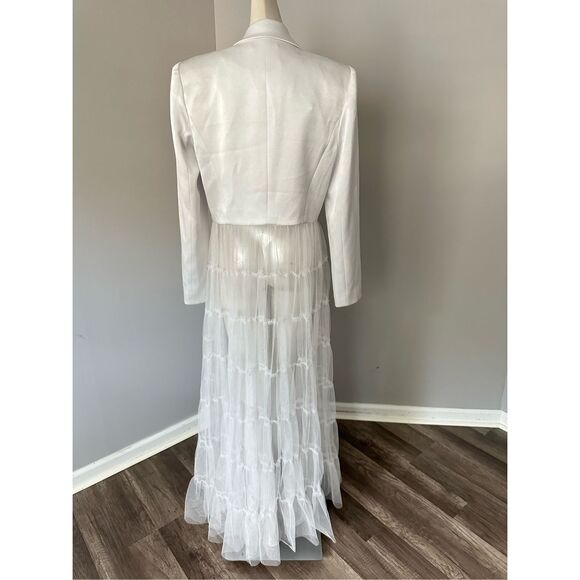 Alice + Olivia Everly Tiered Tulle Maxi Blazer Medium $795 - Picture 7 of 13